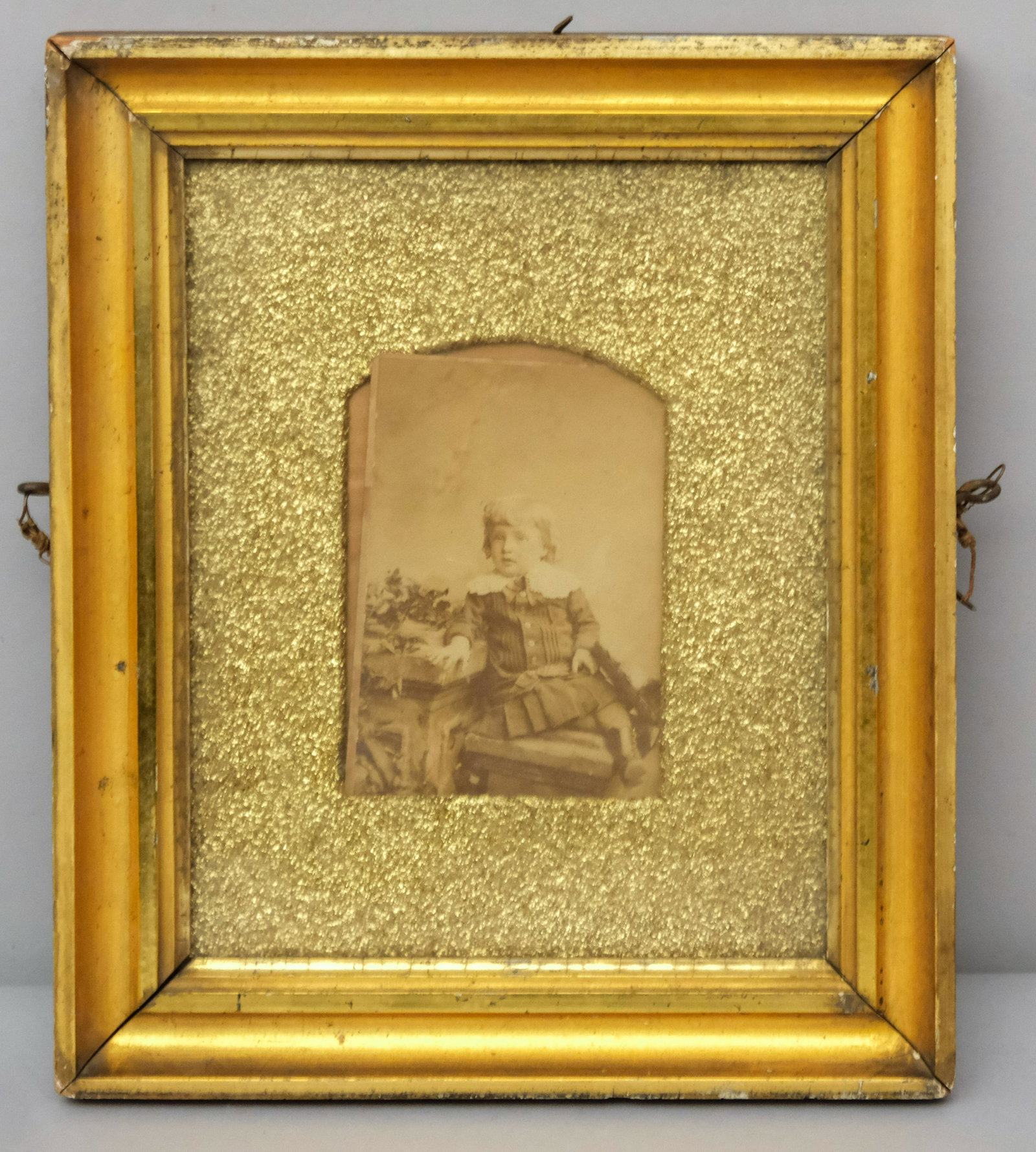 American Lemon Gold Frame: American, ca. 1860, together with a photo of a child. Rabbet: 8" X 10", Overall: 10 1/2" X 12 1/2", Molding: 1 1/2"