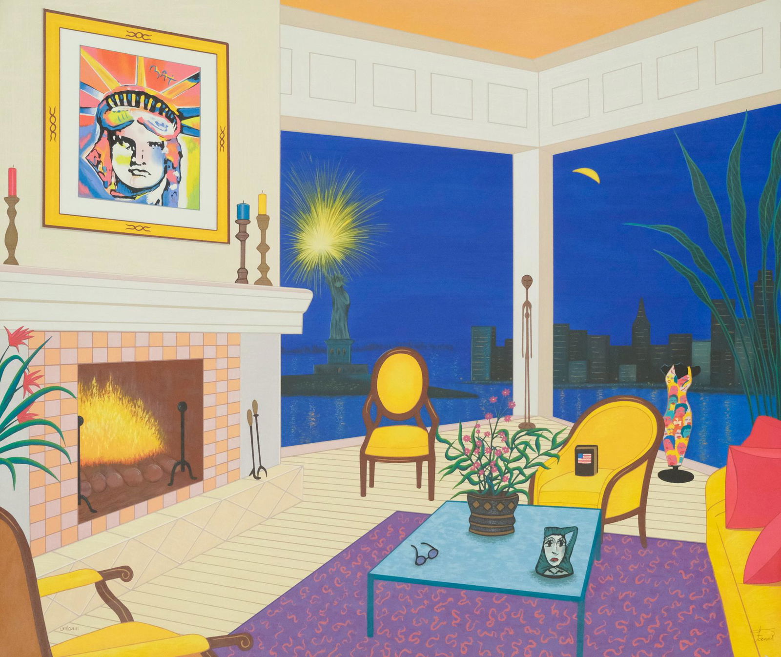 Fanch (Francois) Ledan, Interior with Peter Max (1 of 3)