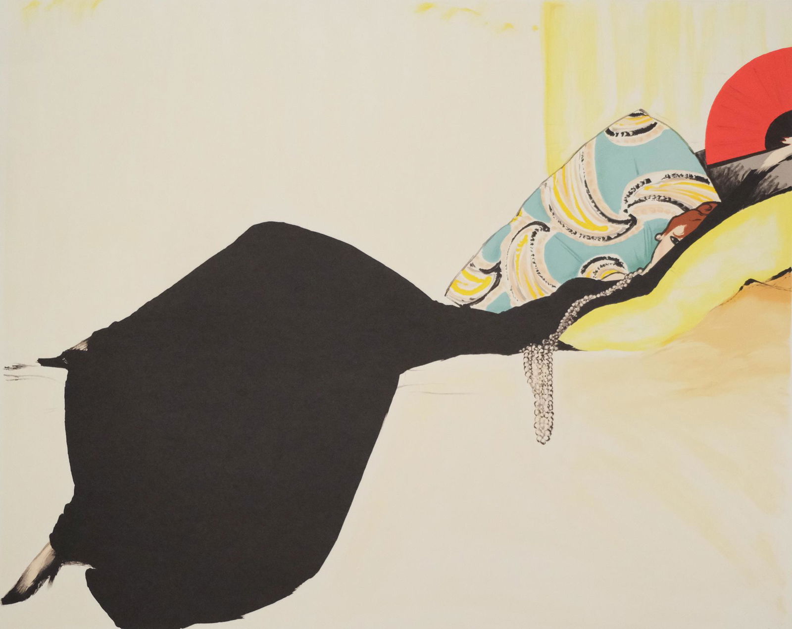 Rene Gruau, Lady with Red Fan (1 of 3)