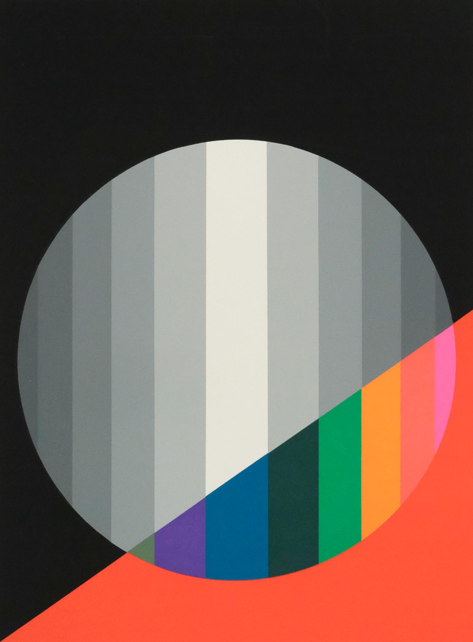 Eugenio Carmi, Op Art with Circle and Triangles (1 of 3)