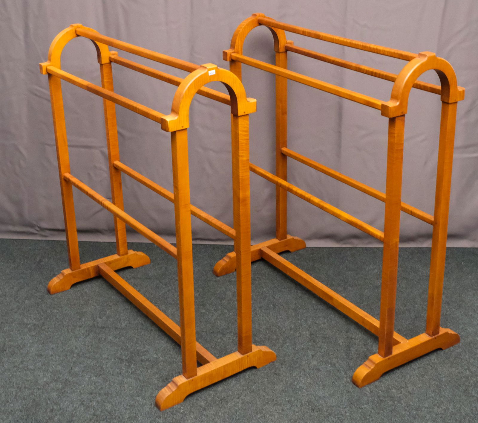 Pair Eldred Wheeler Tiger Maple Quilt Racks (1 of 7)