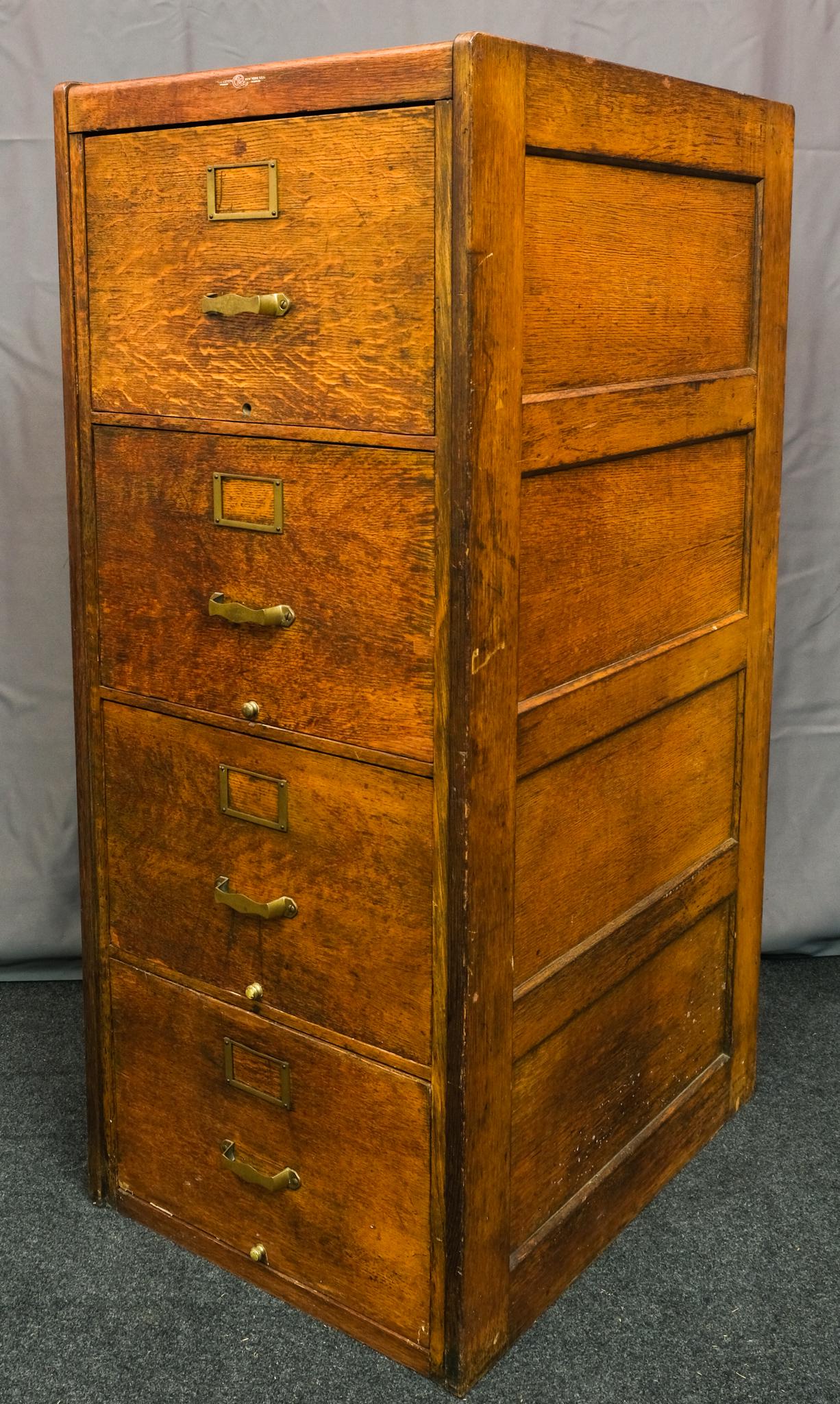 Quarter Sawn Oak Filing Cabinet (1 of 6)