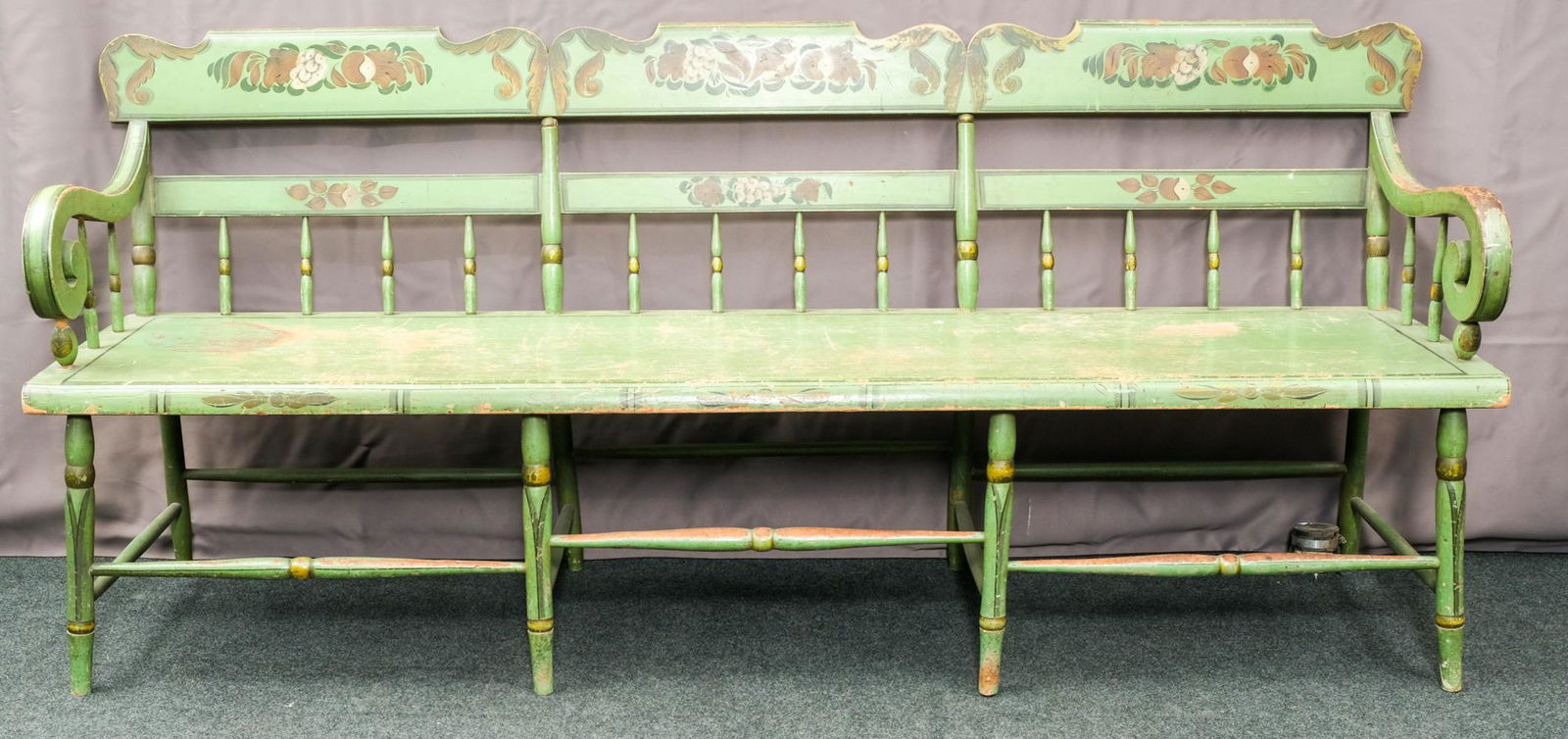 Green Sheraton Hall Bench (1 of 9)