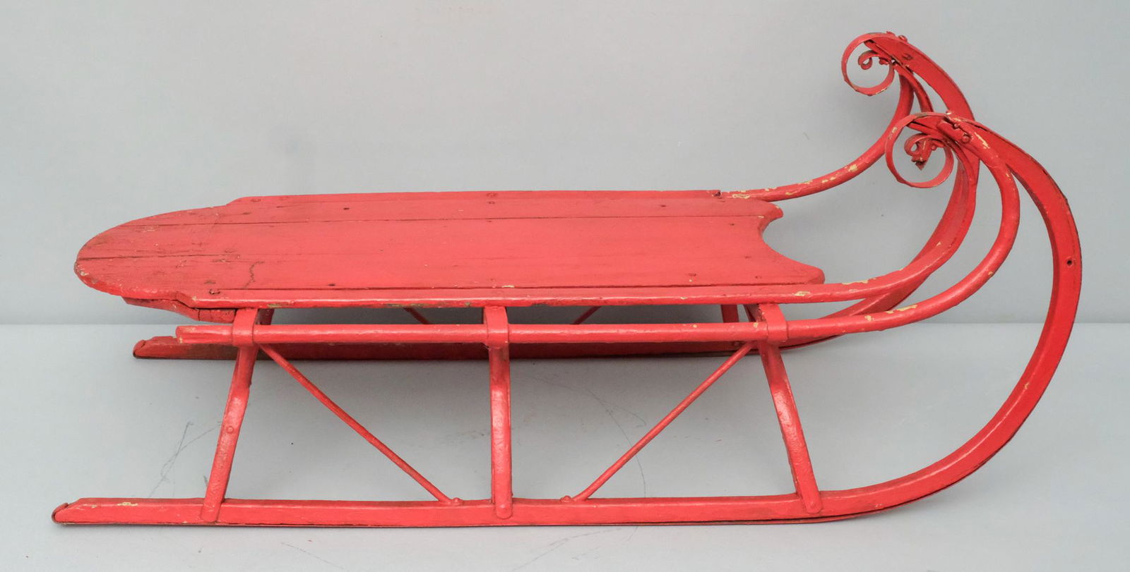 Antique Red Painted Child's Sled (1 of 6)