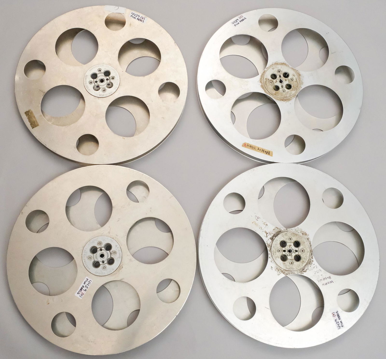 (4) Goldberg Brothers E-Z-Hub 24" 35mm Film Reels (1 of 4)