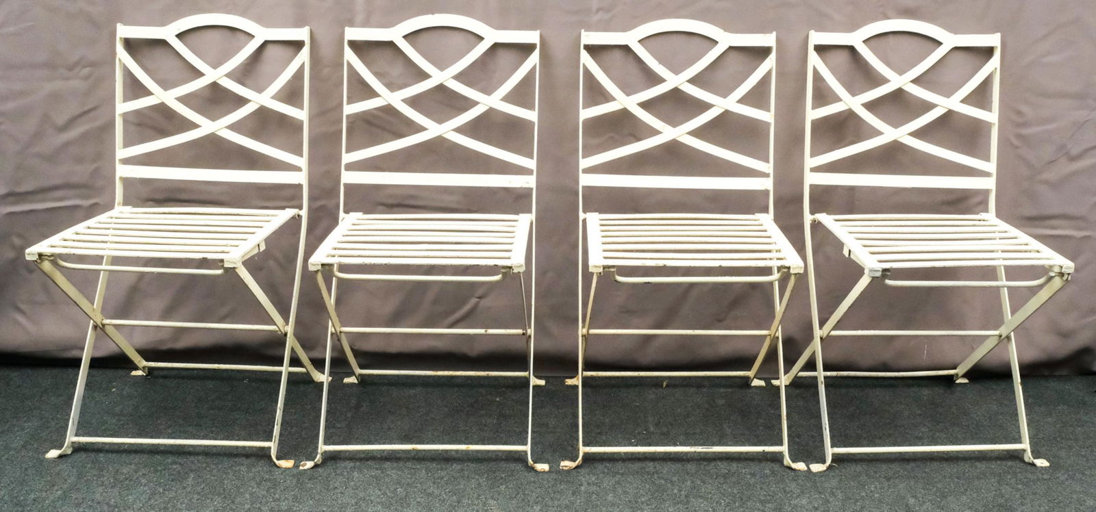 Group of 4 Folding Metal Patio Chairs (1 of 7)