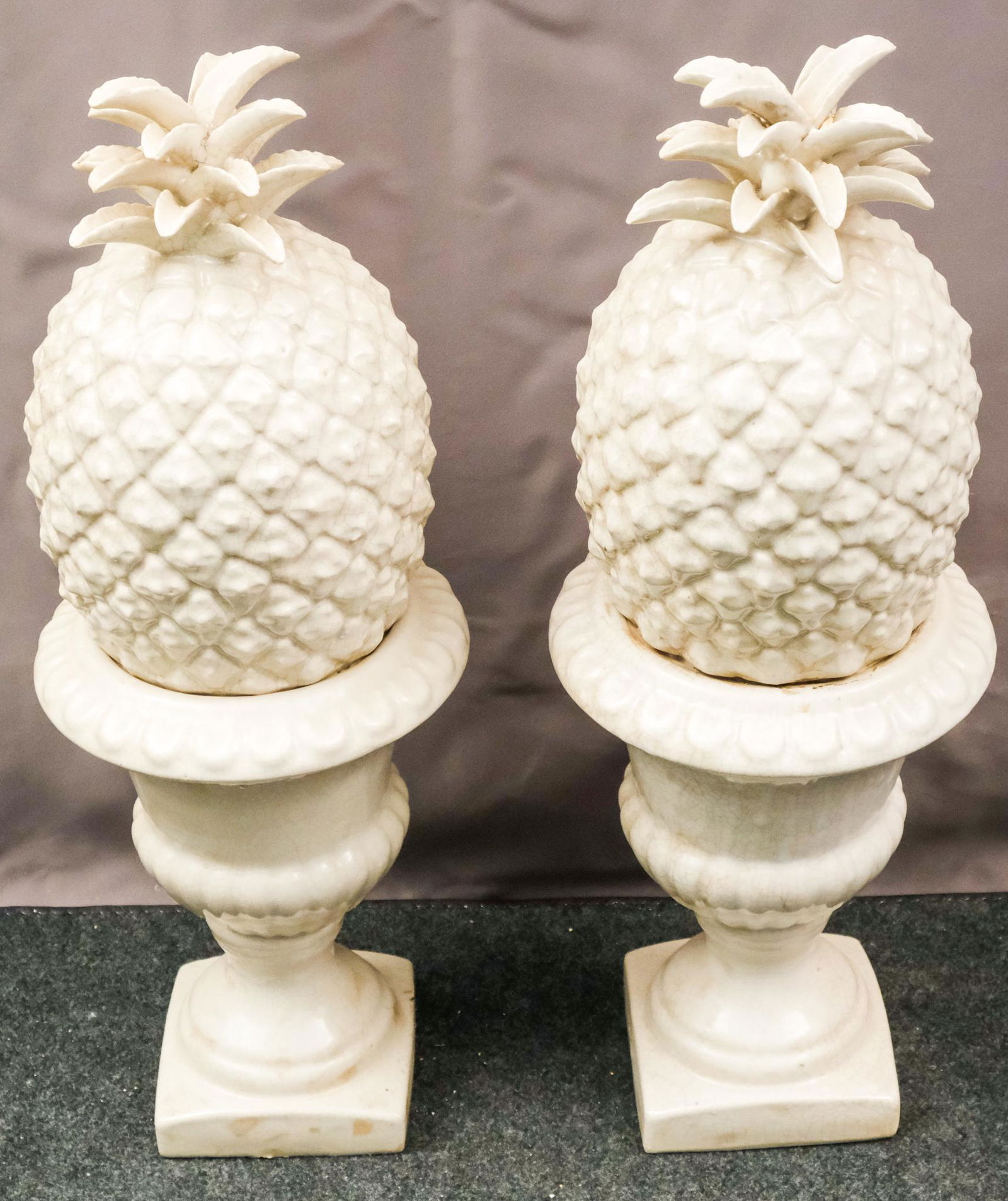 Pair of Ceramic Pineapple Garniture (1 of 5)