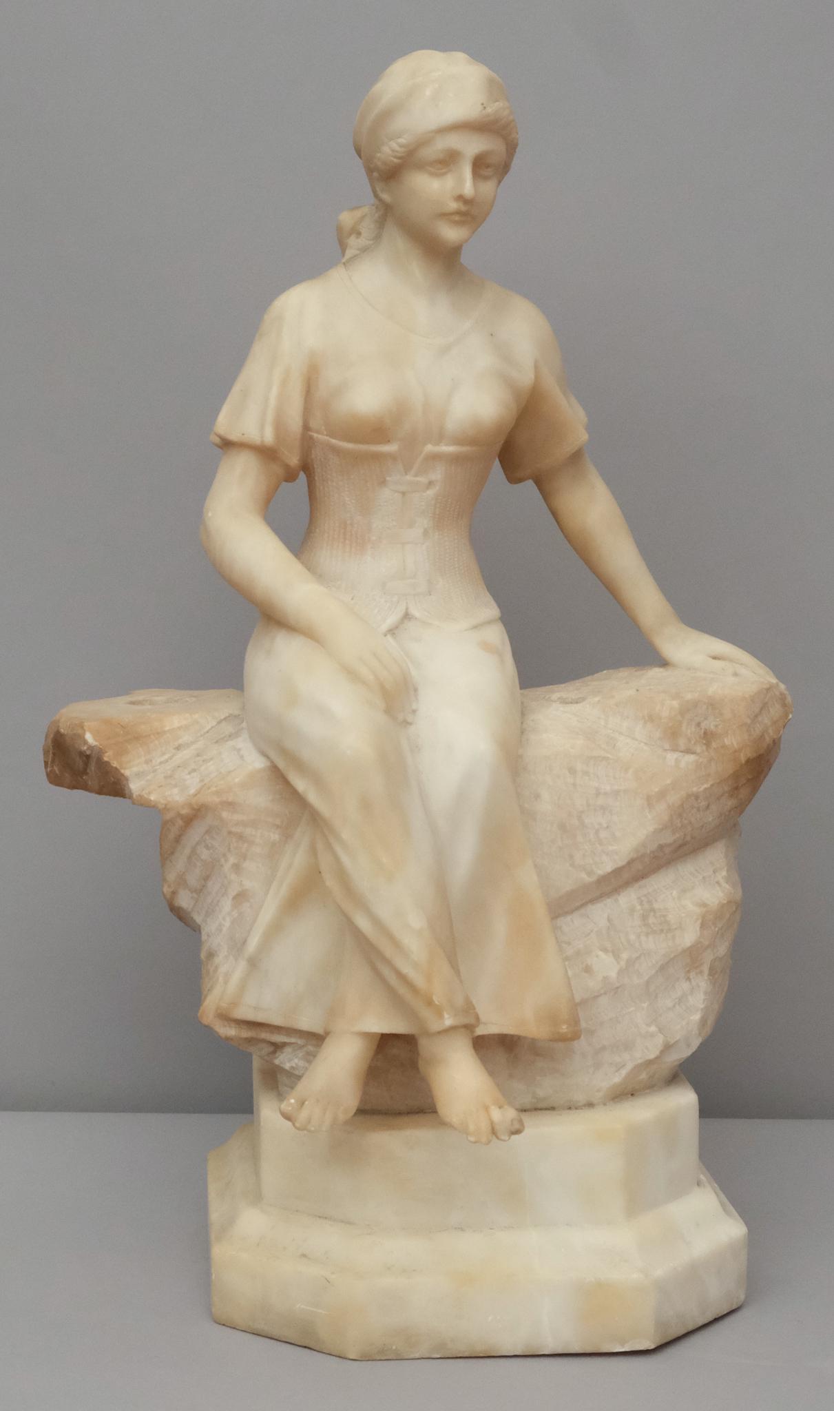 Alabaster Sculpture Carving of a Maiden (1 of 12)