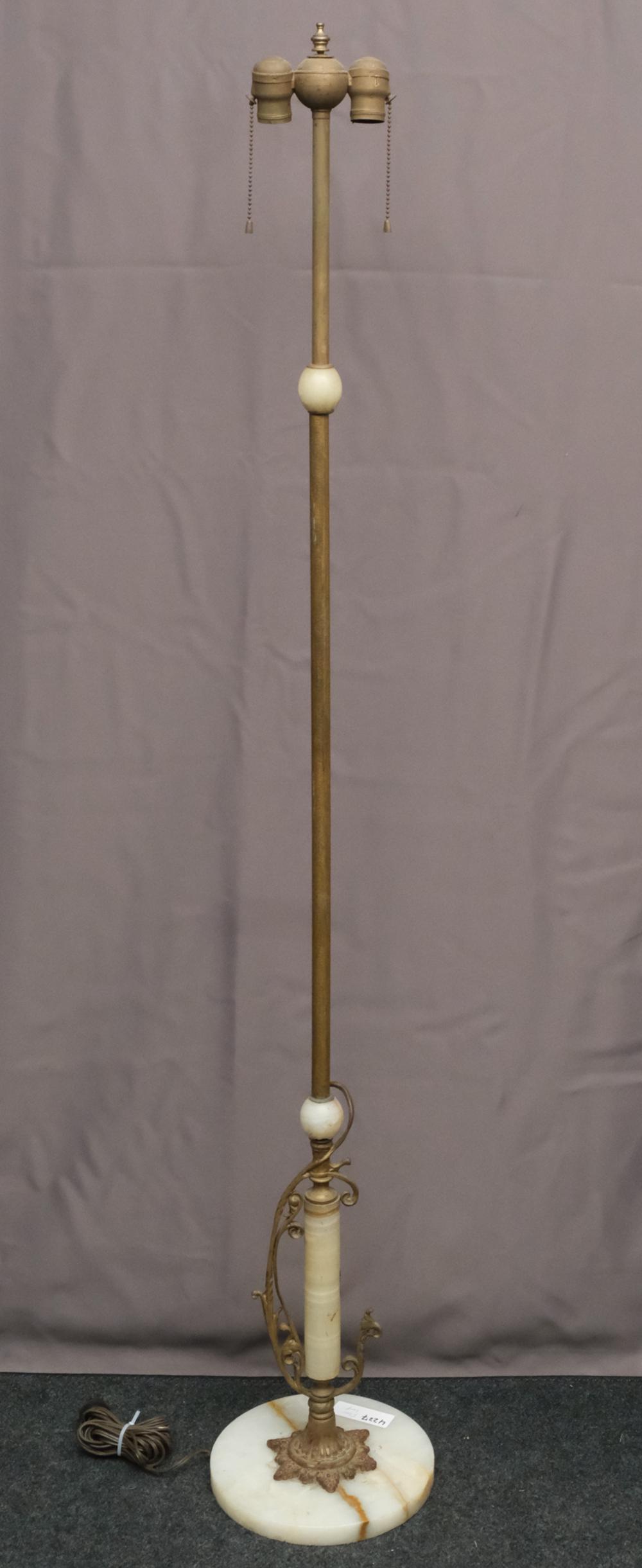 White Onyx Art Deco Saber Hilt Floor Lamp (1 of 5)
