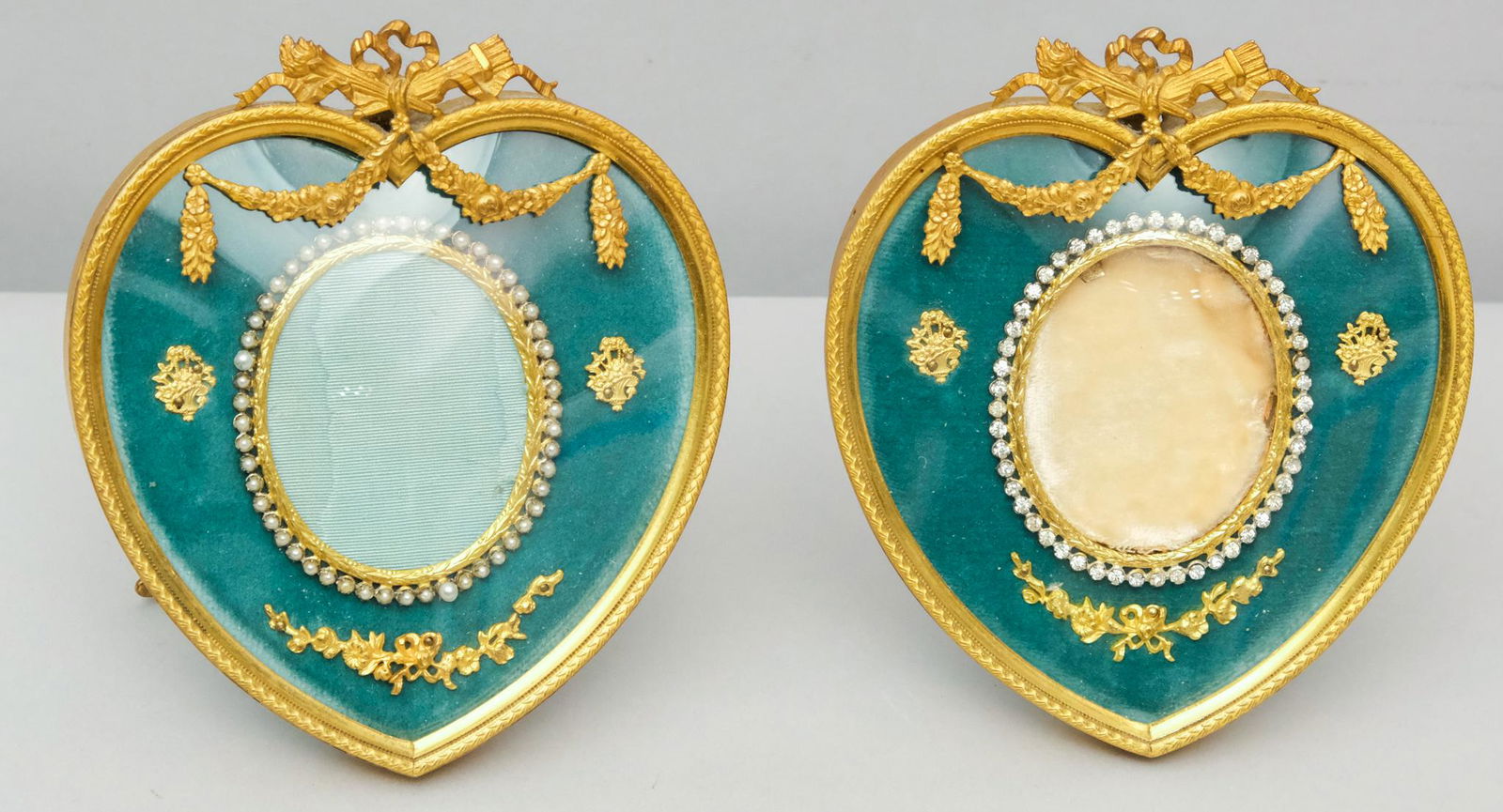 Pair of French Gilt Metal Heart-Shaped Frames (1 of 5)