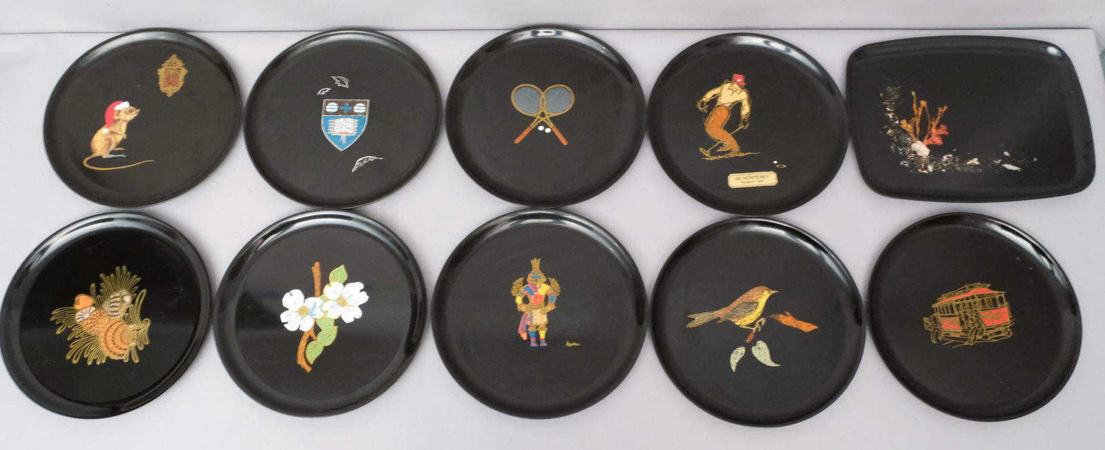 Lot of 9 Couroc Round Serving Trays & 1 Rectangle (1 of 7)