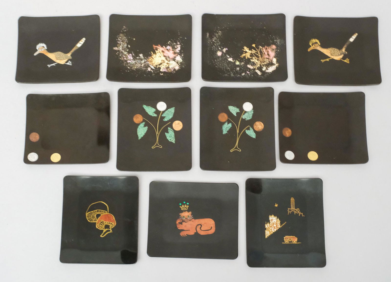 Lot of 11 Couroc Dessert or Salad Plates (1 of 7)