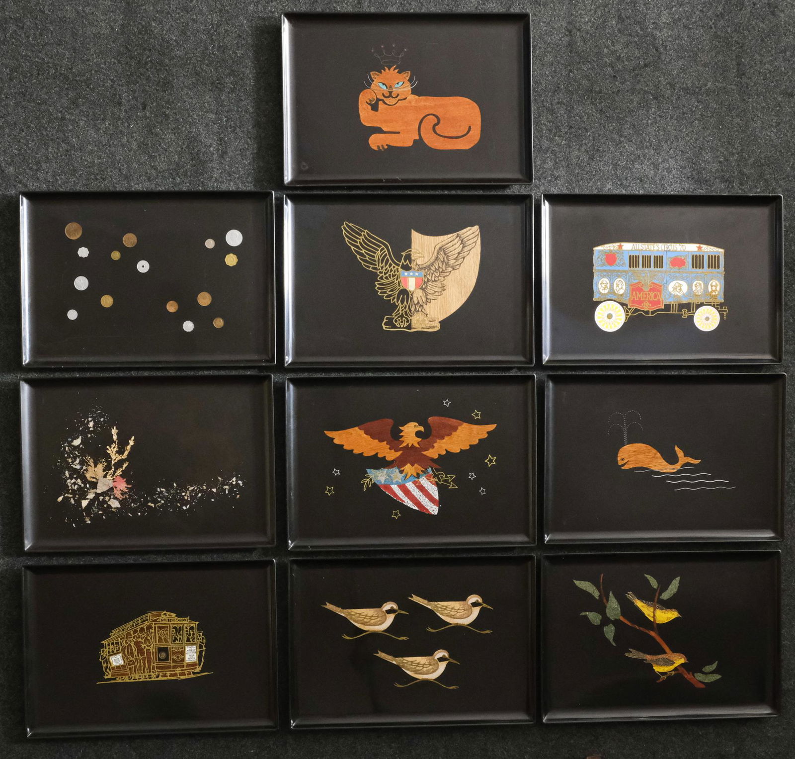 Lot of 10 Large Couroc Trays (1 of 10)