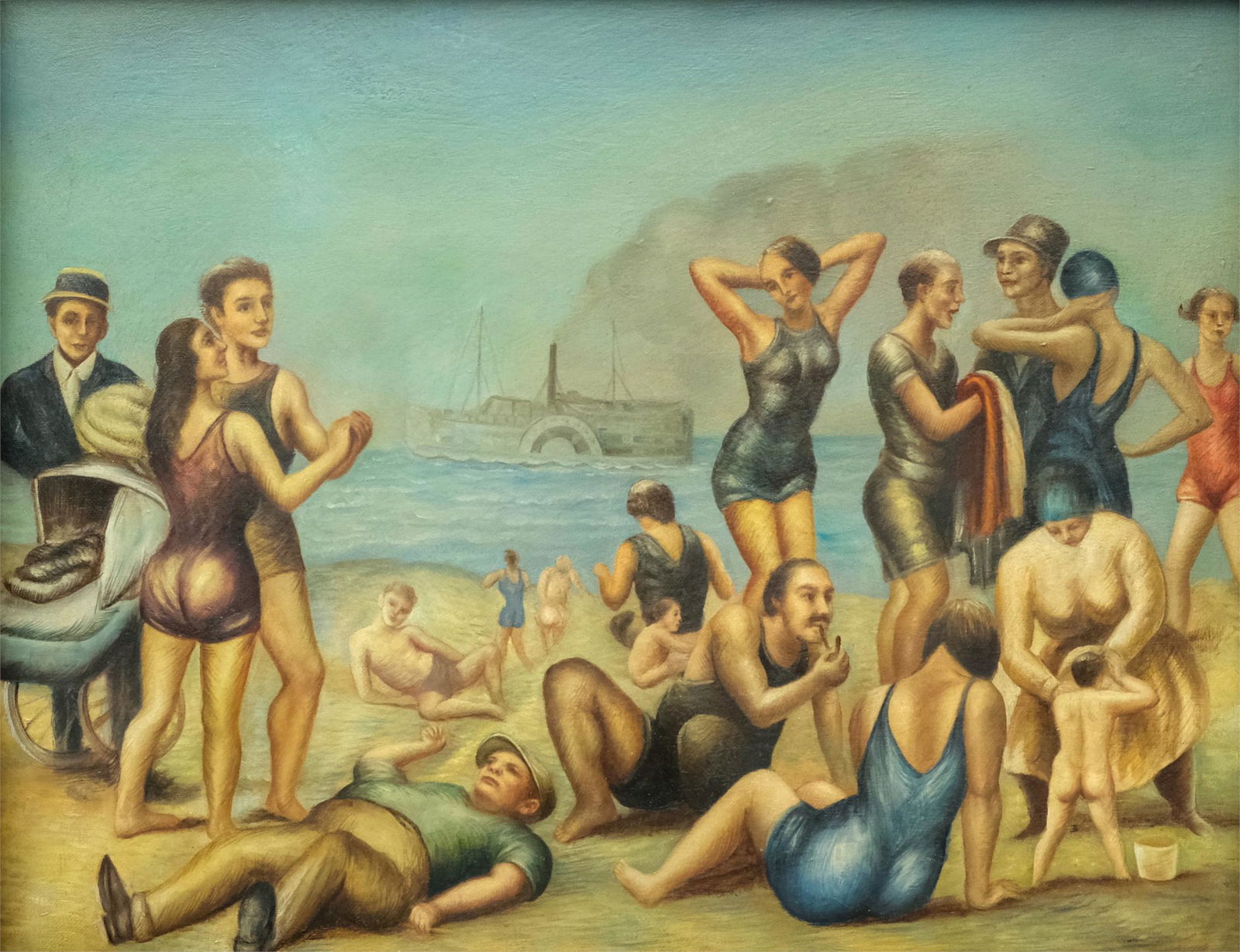 Manner of Paul Cadmus, "Coney Island Beach" (1 of 7)