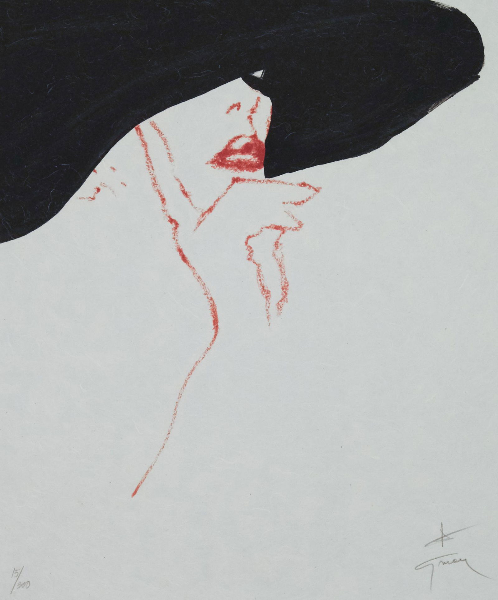 Rene Gruau, "Femme au Chapeau Noir" (1 of 3)