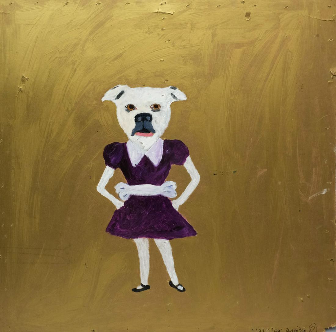 Earl Swanigan, Dog in Purple Dress (1 of 5)