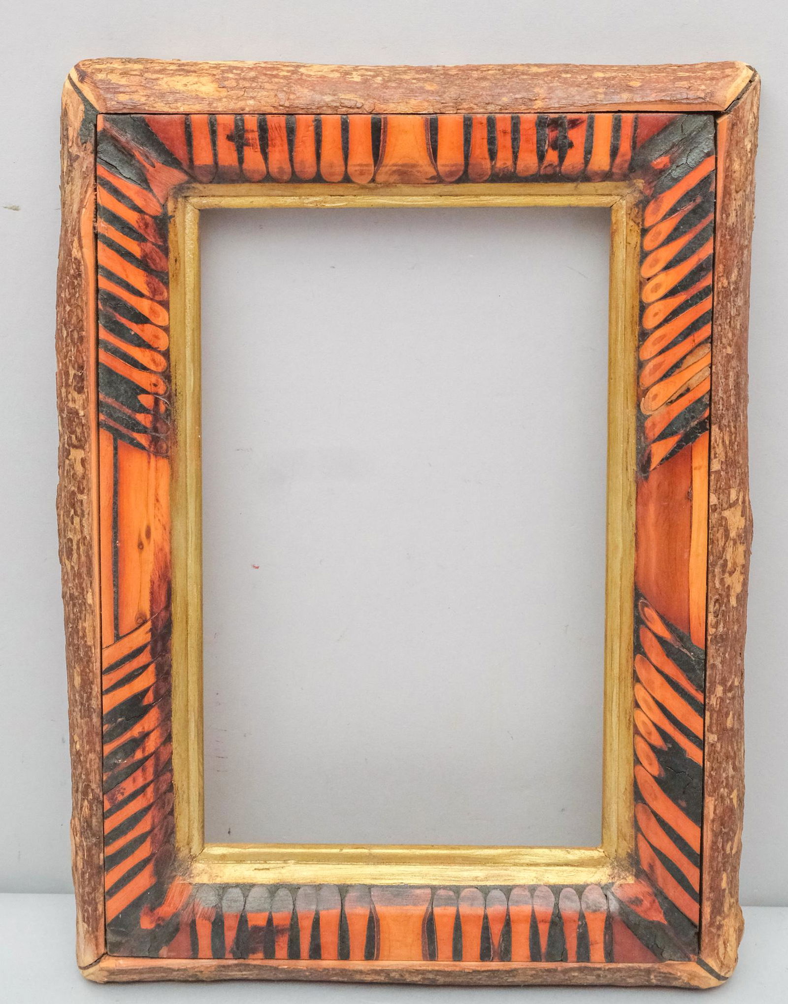 Unique Folk Art Inlaid Wood Fame (1 of 5)