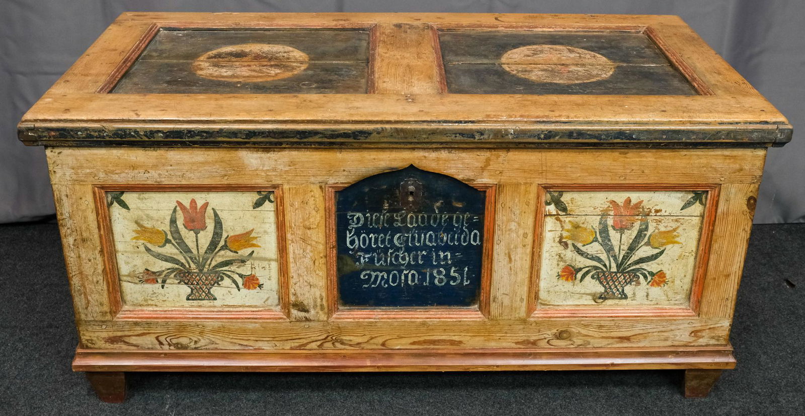 Austrian Oversized 1851 Painted Blanket Chest (1 of 15)