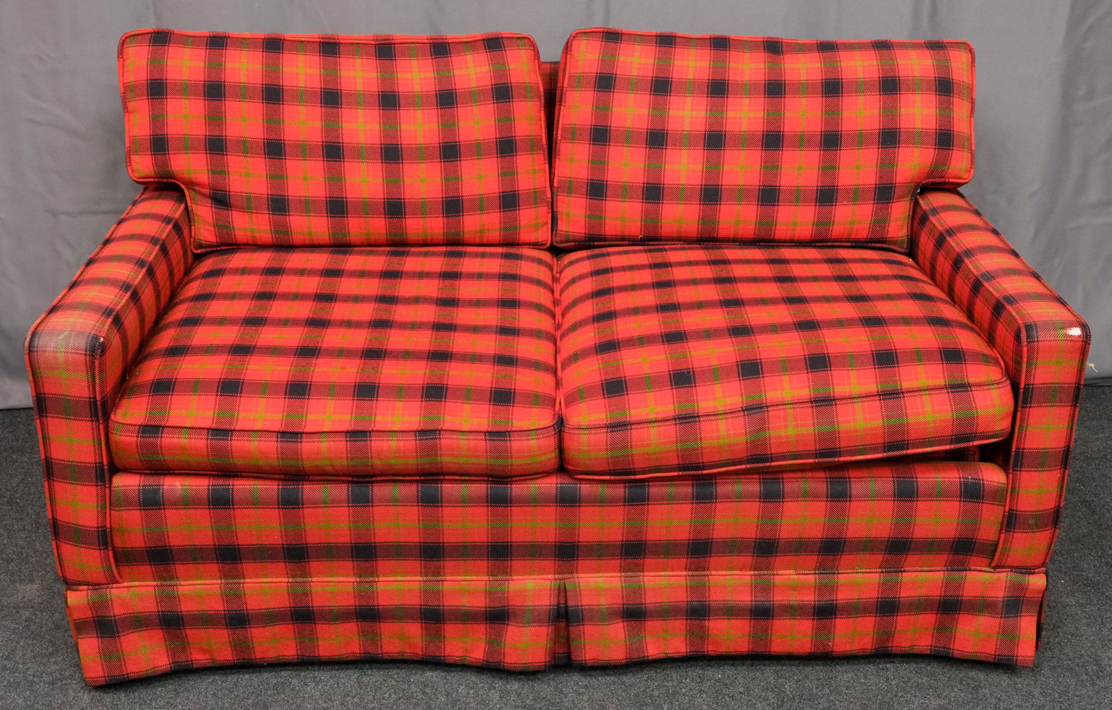 Plaid Barcalounger Loveseat with Fold-out Bed (1 of 11)