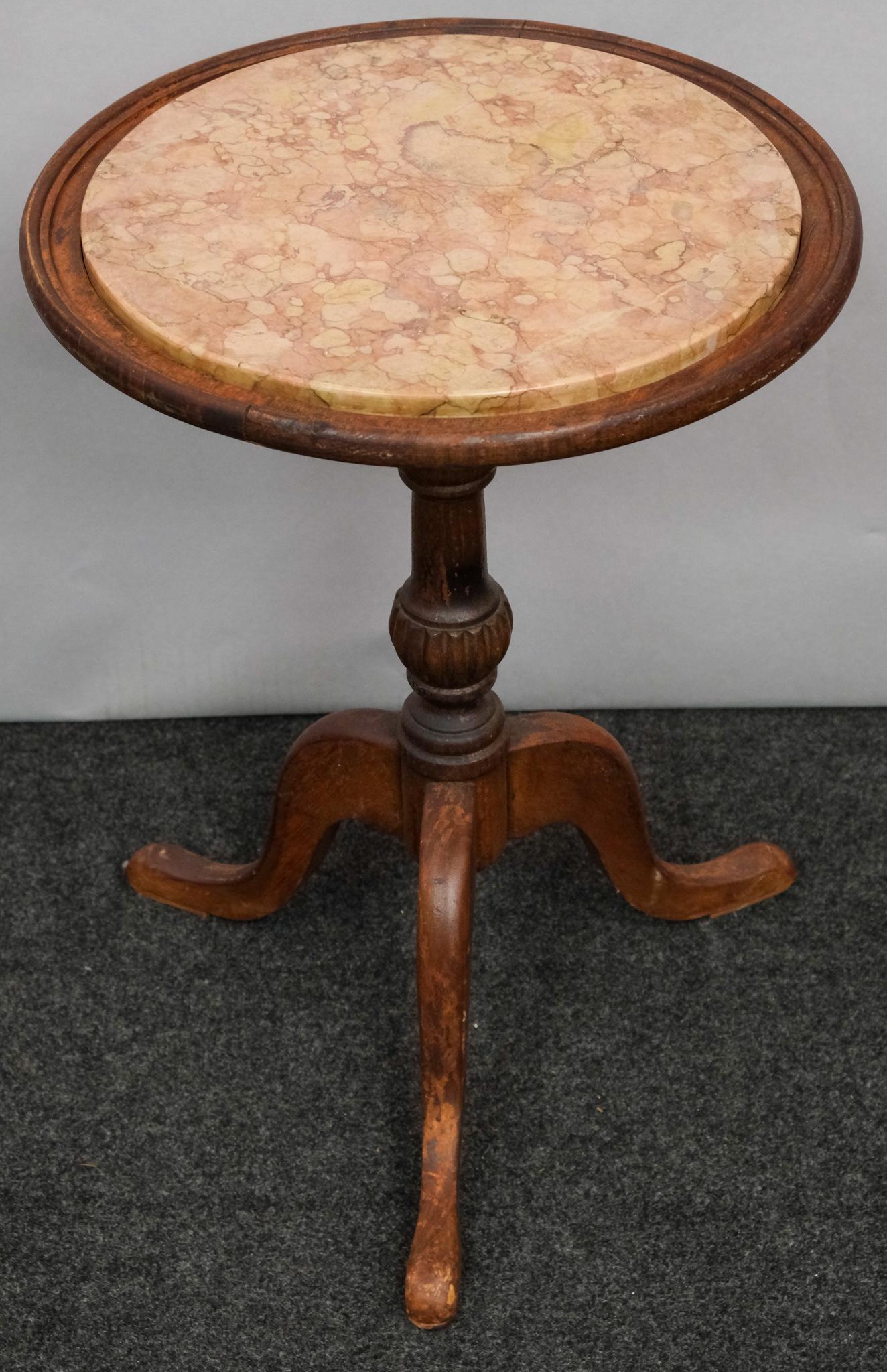 American Marble-Top Pedestal Table (1 of 6)
