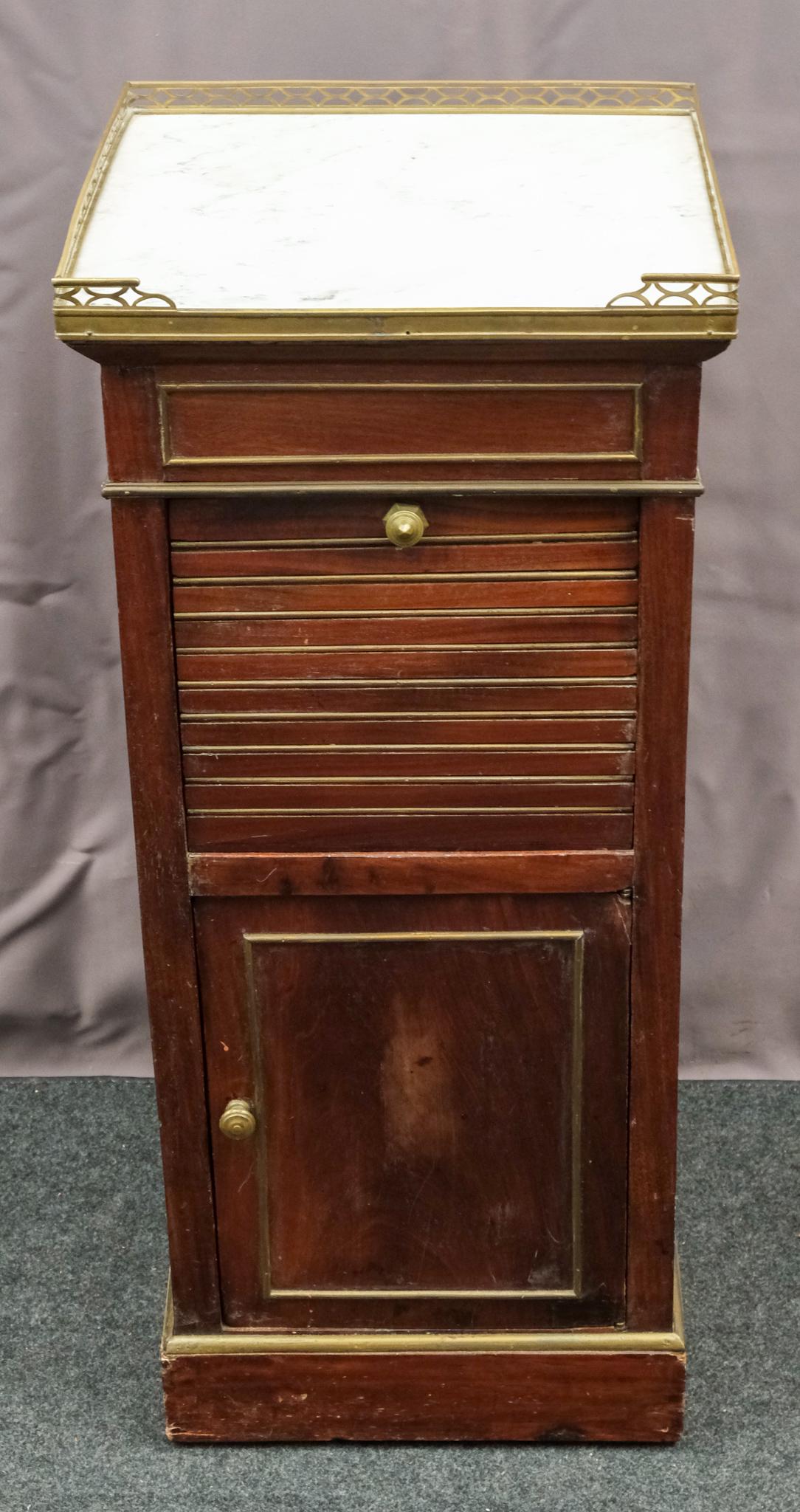 Directoire Walnut Tambour Table de Nuit (1 of 8)