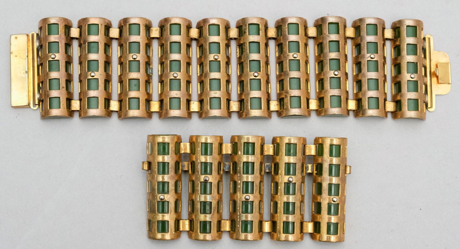 Rare Gold Clad Bakelite Brooch & Bracelet (1 of 5)