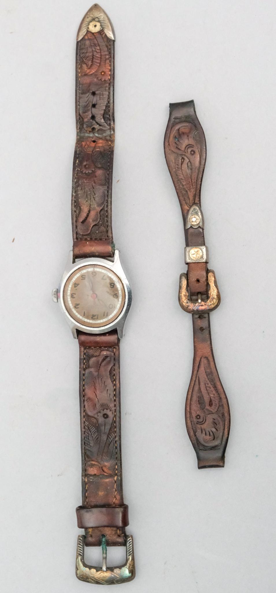 Native American Silver & 10K Gold Wristwatch (1 of 7)