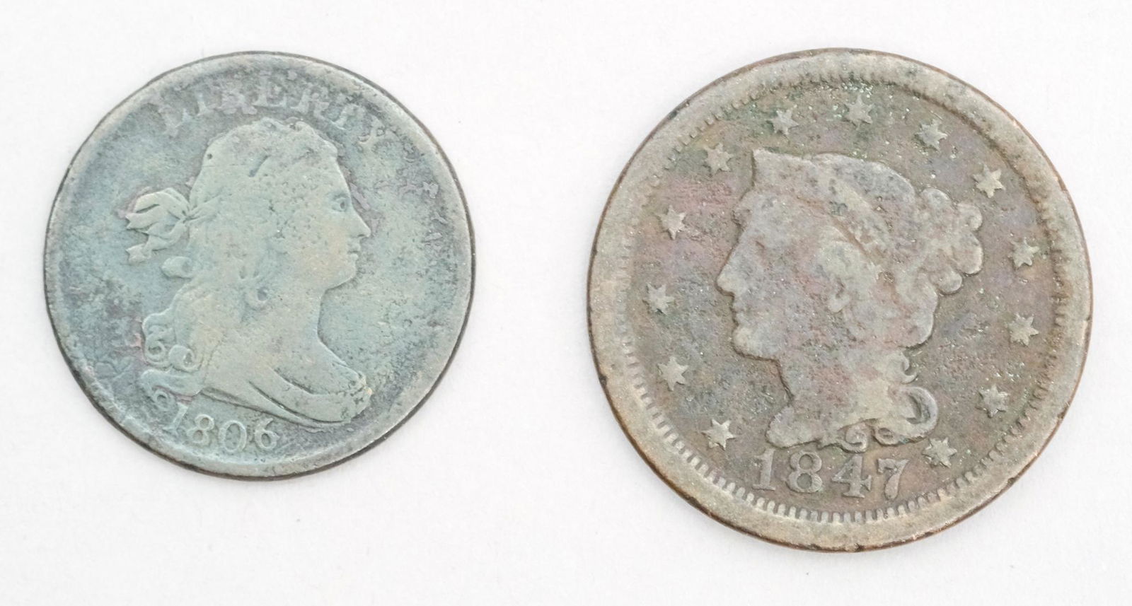 Antique American Penny & Half Penny (1 of 4)