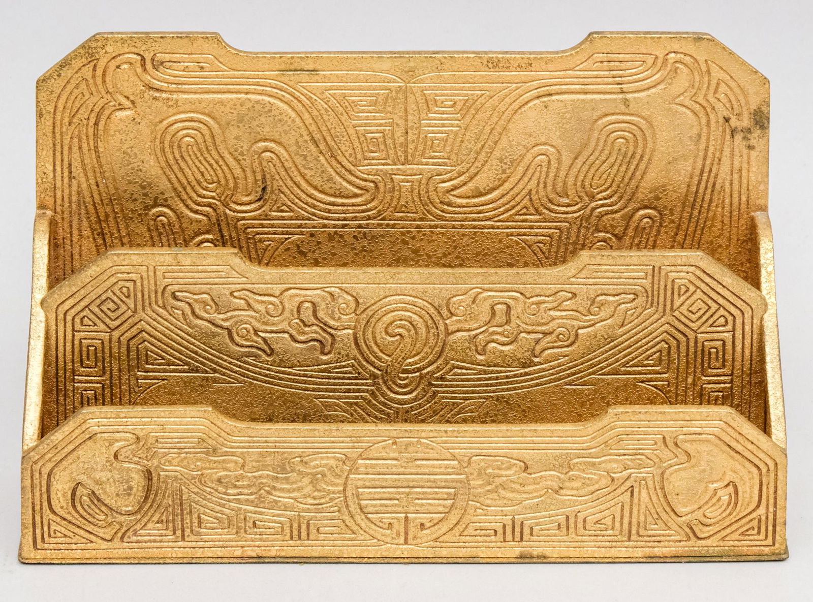 Tiffany Studios Chinese Pattern Dore Letter Rack (1 of 7)