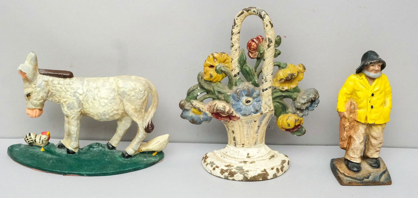 Lot of 3 Vintage & Antique Cast Iron Doorstops (1 of 10)