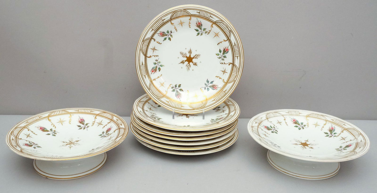 Old Paris Rosebud Dessert Service (1 of 5)