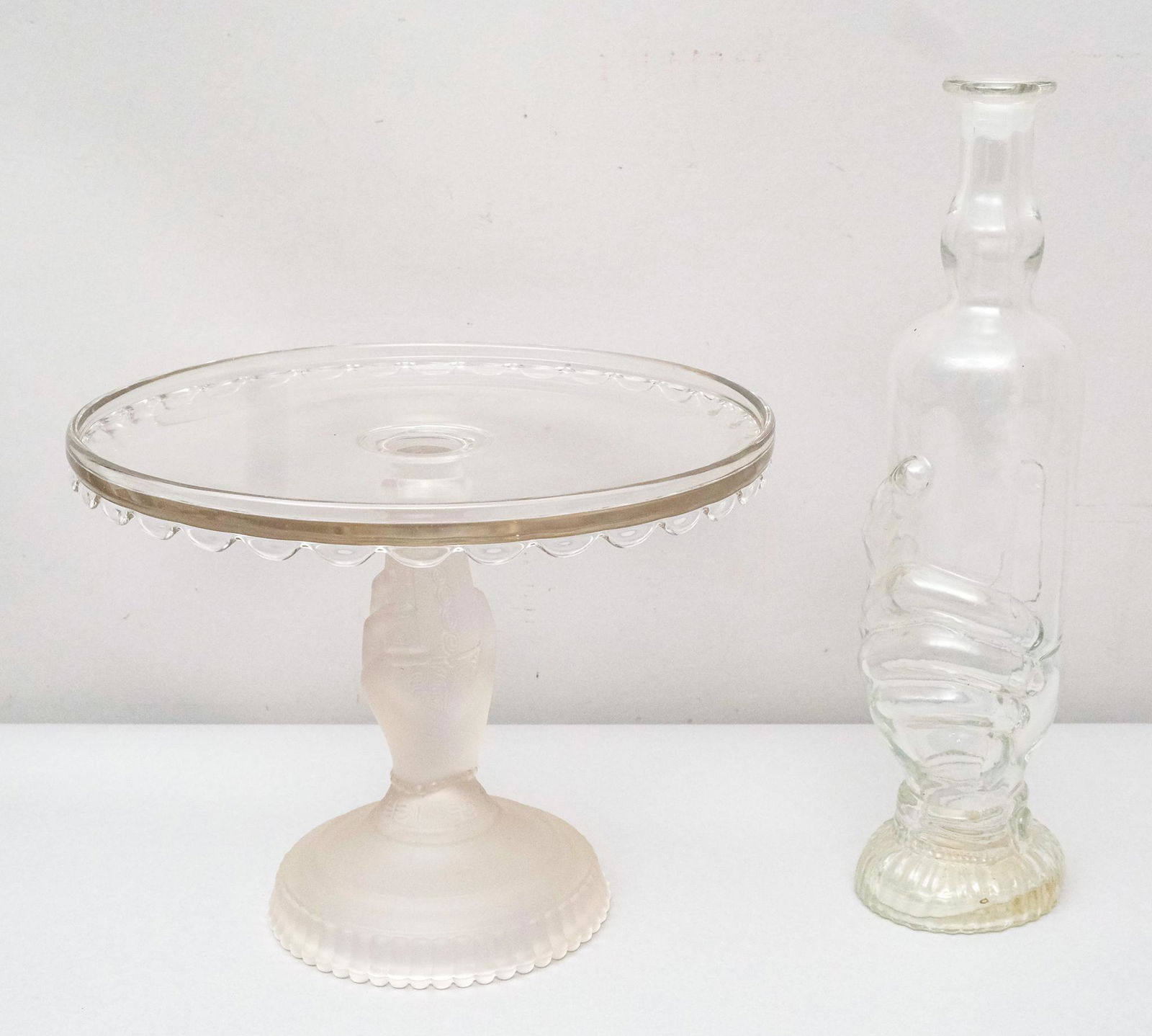 Victorian Figural Hand Bottle and Cake Stand (1 of 16)