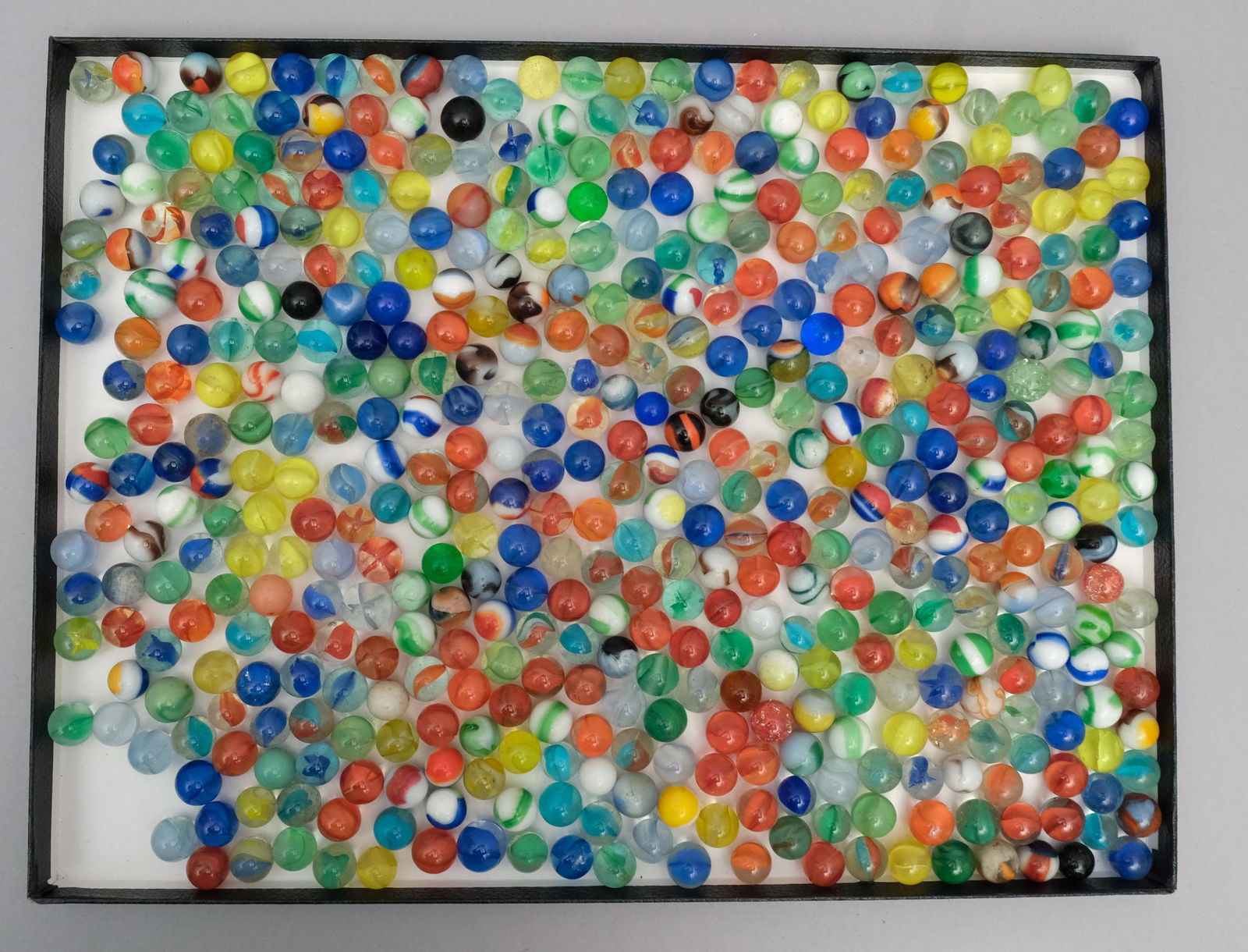 Antique & Vintage Lot of Marbles: Beautiful variety of techniques and a rainbow of hues. A great collector's lot to sort through, surely some hidden gems. Get em all.