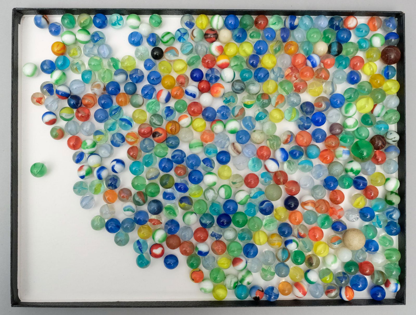 Vintage & Antique Lot of Marbles: Beautiful variety of techniques and a rainbow of hues. A great collector's lot to sort through, surely some hidden gems. Get em all.