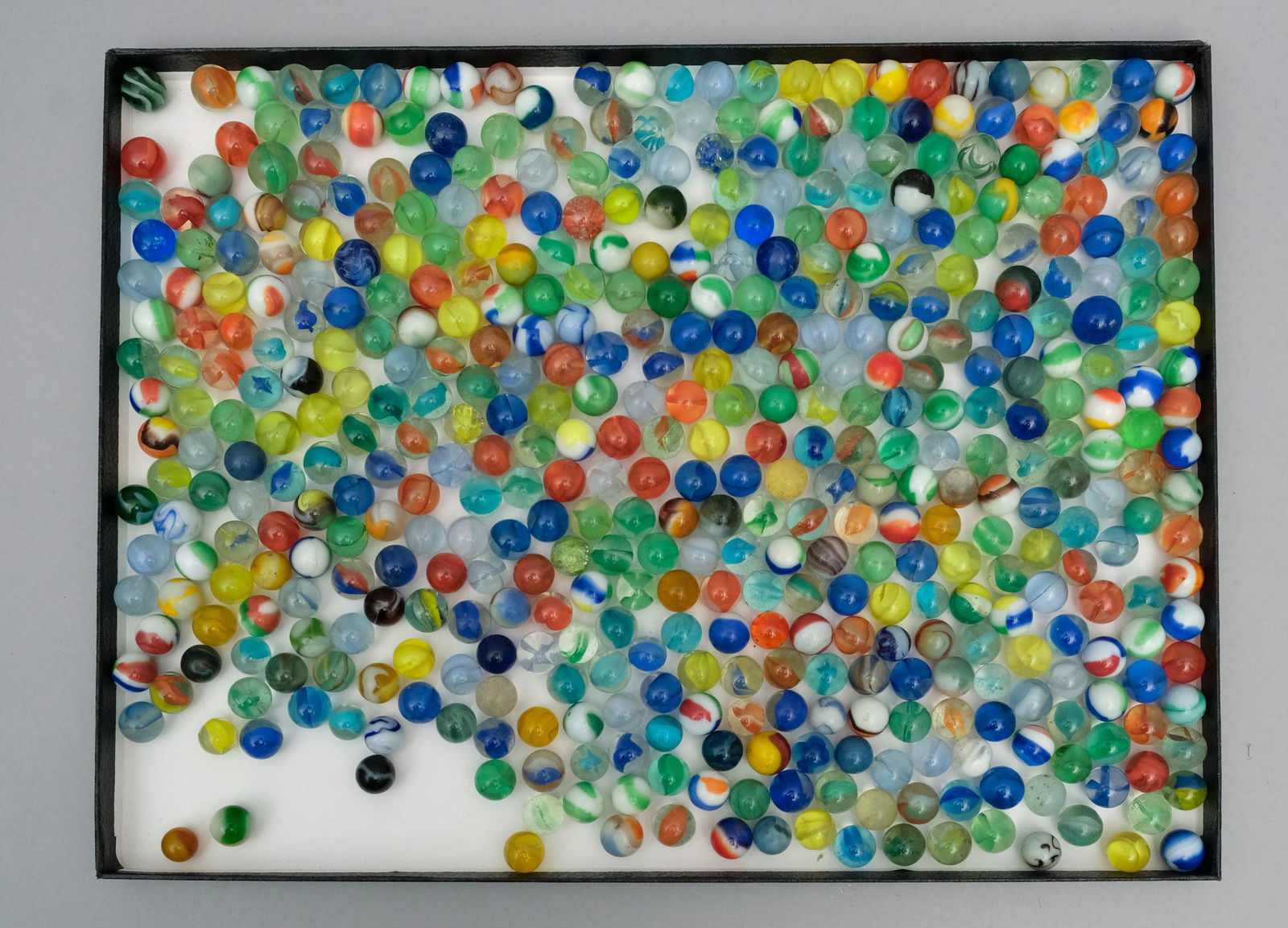 Antique & Vintage Lot of Marbles: Beautiful variety of techniques and a rainbow of hues. A great collector's lot to sort through, surely some hidden gems. Get em all.