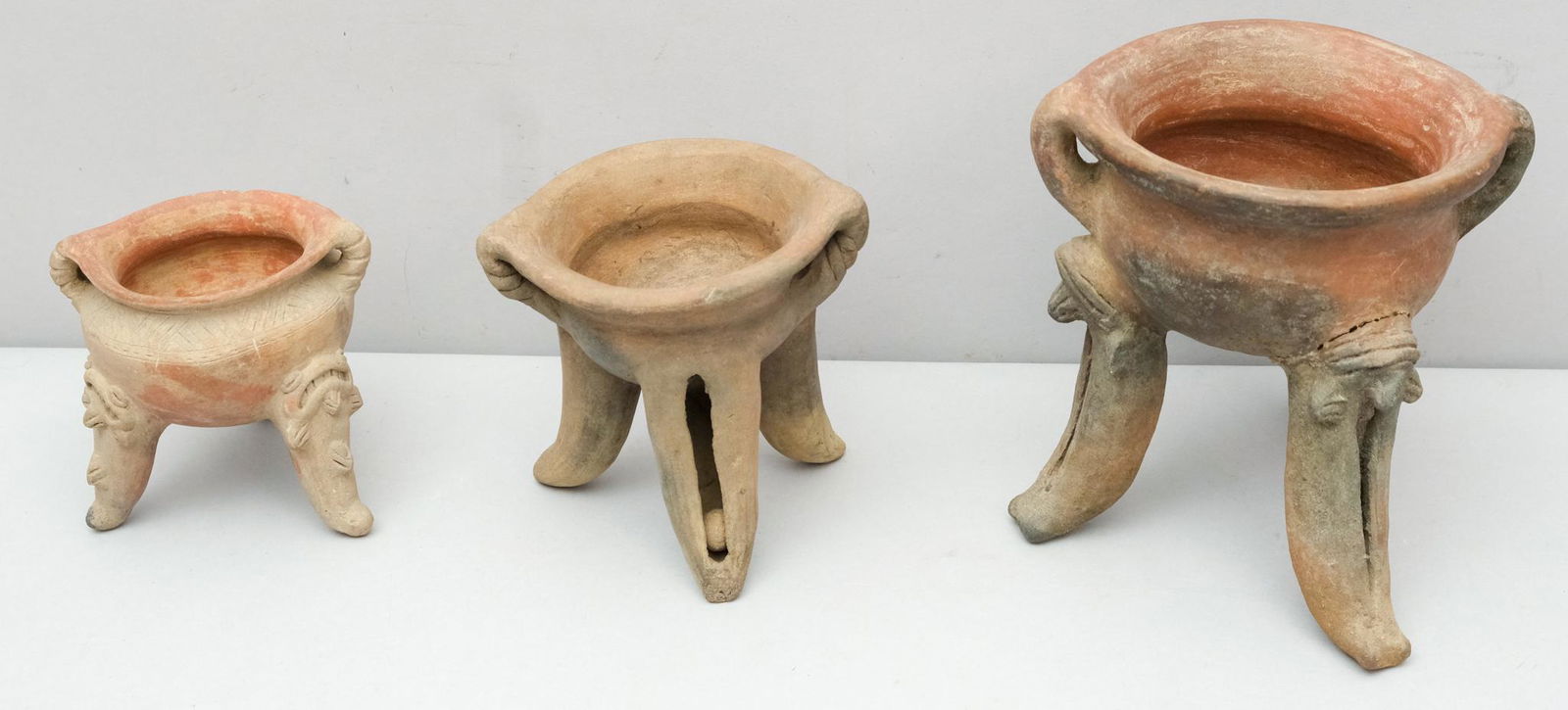 3 Pre-Colombian Style Pottery Tripod Vessels (1 of 10)