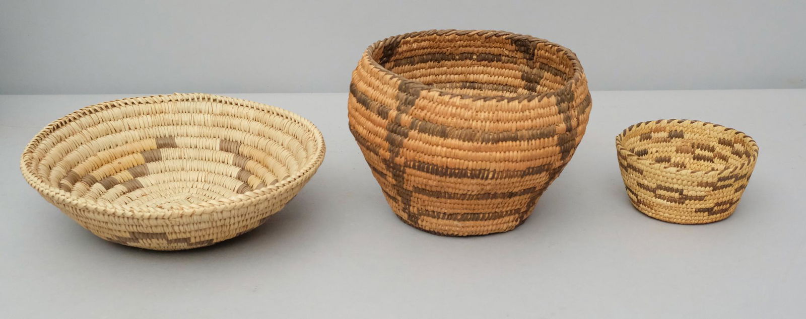 Lot of 3 Papago or Pima Woven Baskets (1 of 6)
