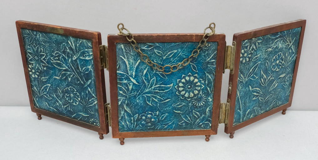 P. Weiderer Antique Tri Fold Shaving Mirror