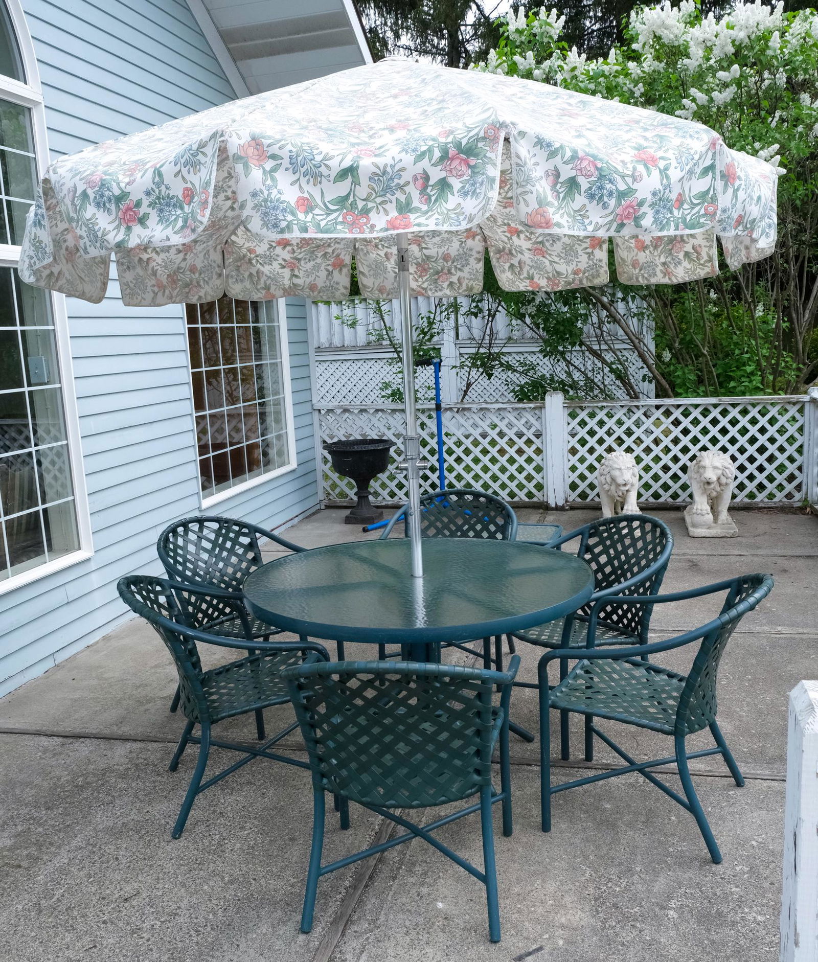 9 Piece Green Patio Furniture Set (1 of 6)