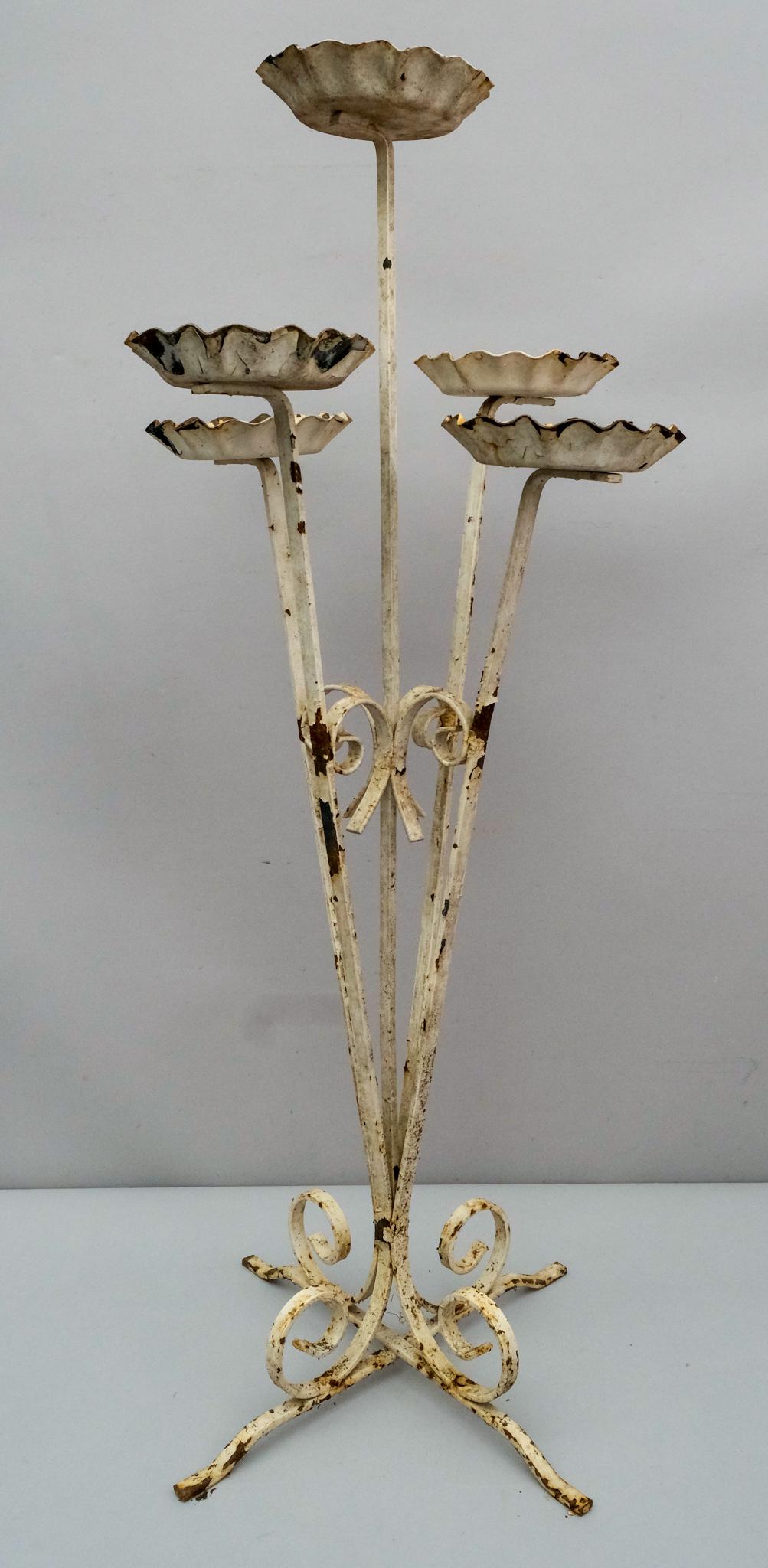 White Painted Metal Plant Stand (1 of 5)