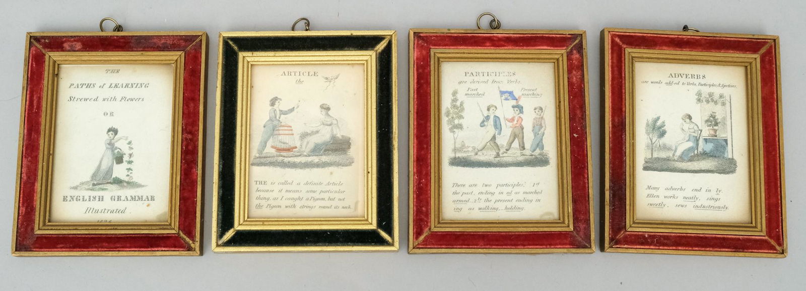 4 Framed Miniature Grammar Etchings (1 of 6)