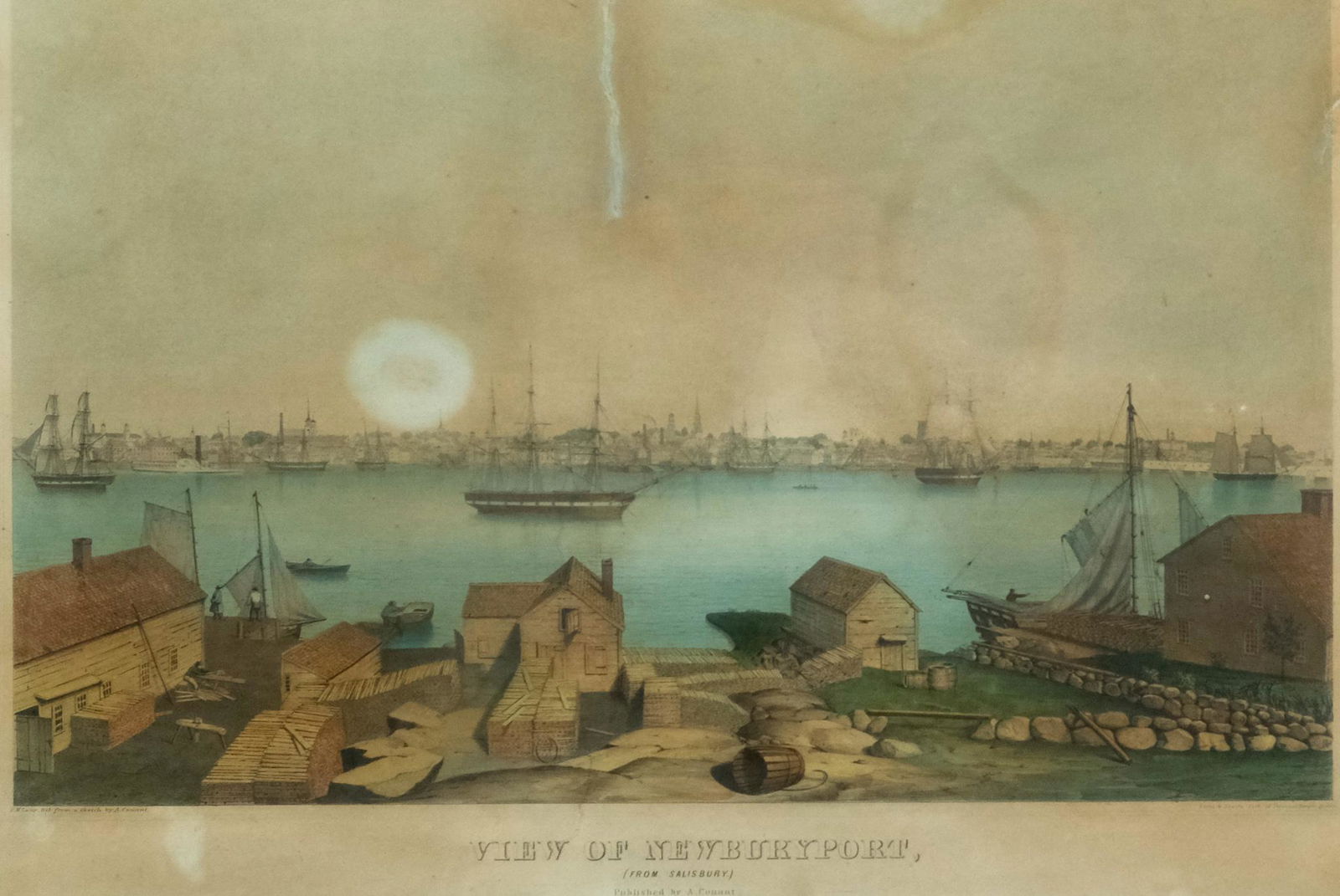 F. H. Lane, "View of Newburyport from Salisbury" (1 of 5)