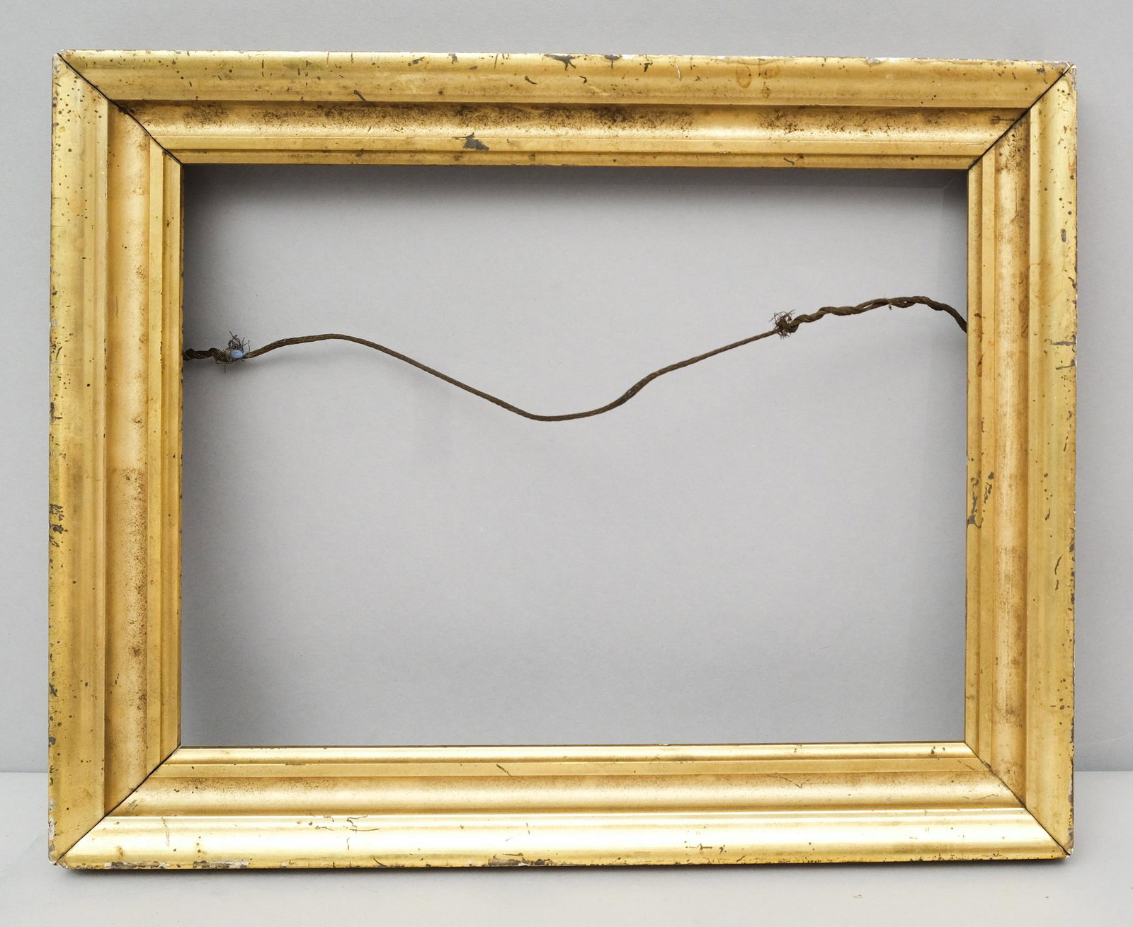 American Lemon Gold Frame: American, ca. 1840, with lovely original surface. Overall 11 3/4" X 14 1/2", Rabbet 9" X 12", Molding 1 3/4"