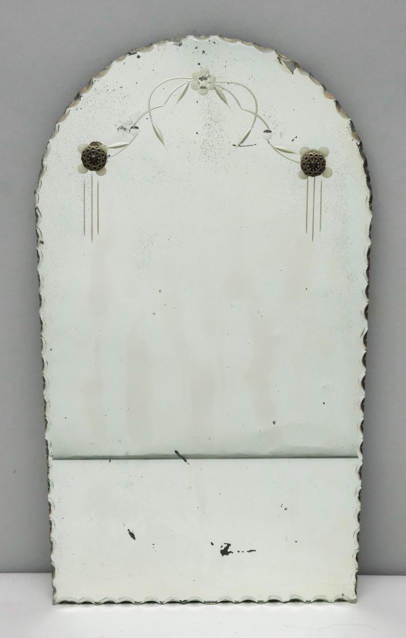 Antique Arch-Shaped Scalloped Edge Mirror (1 of 5)