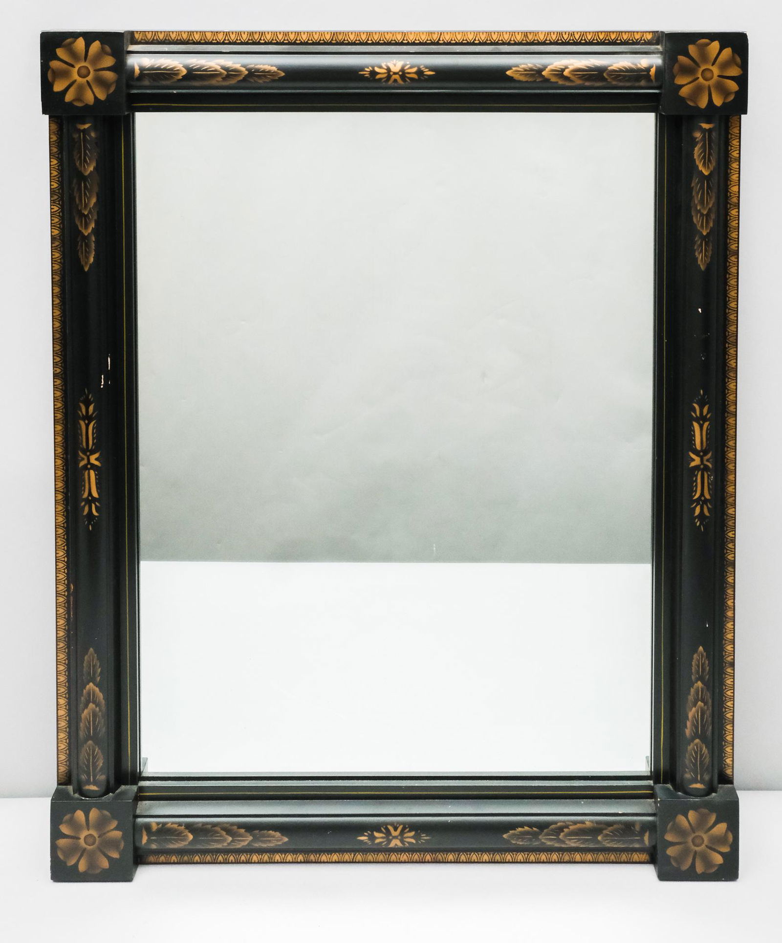 Large Black Hitchcock Style Stencil Wall Mirror (1 of 4)