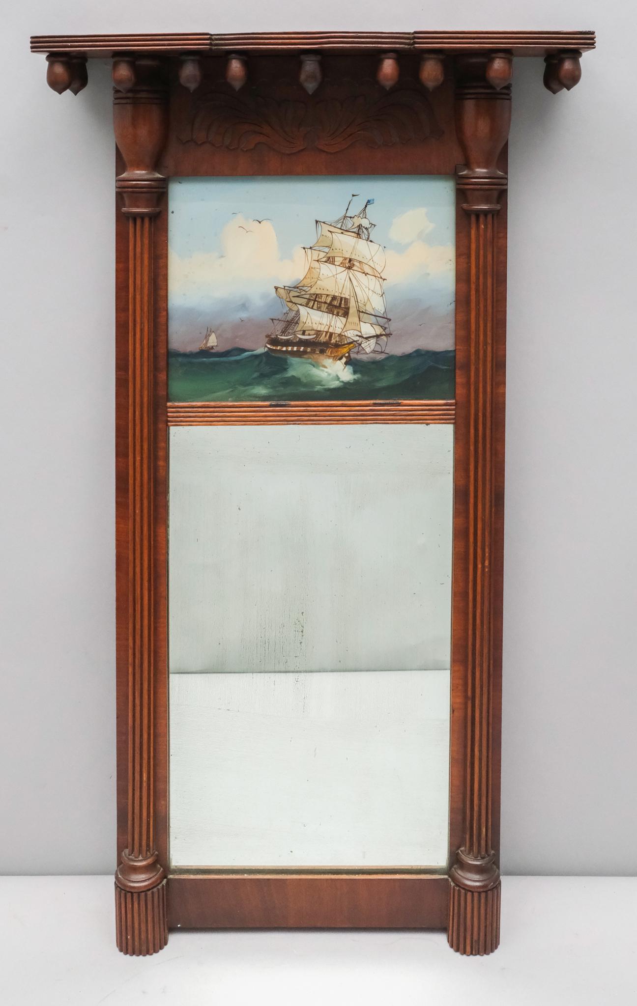 American Federal Mahogany Reverse Painted Mirror (1 of 5)