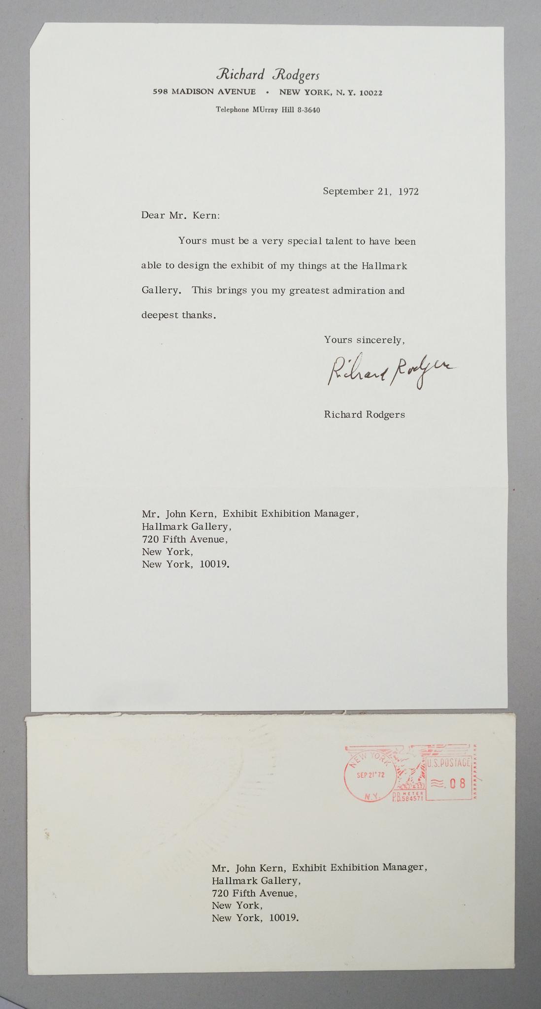 Richard Rogers Signed Letter (1 of 1)