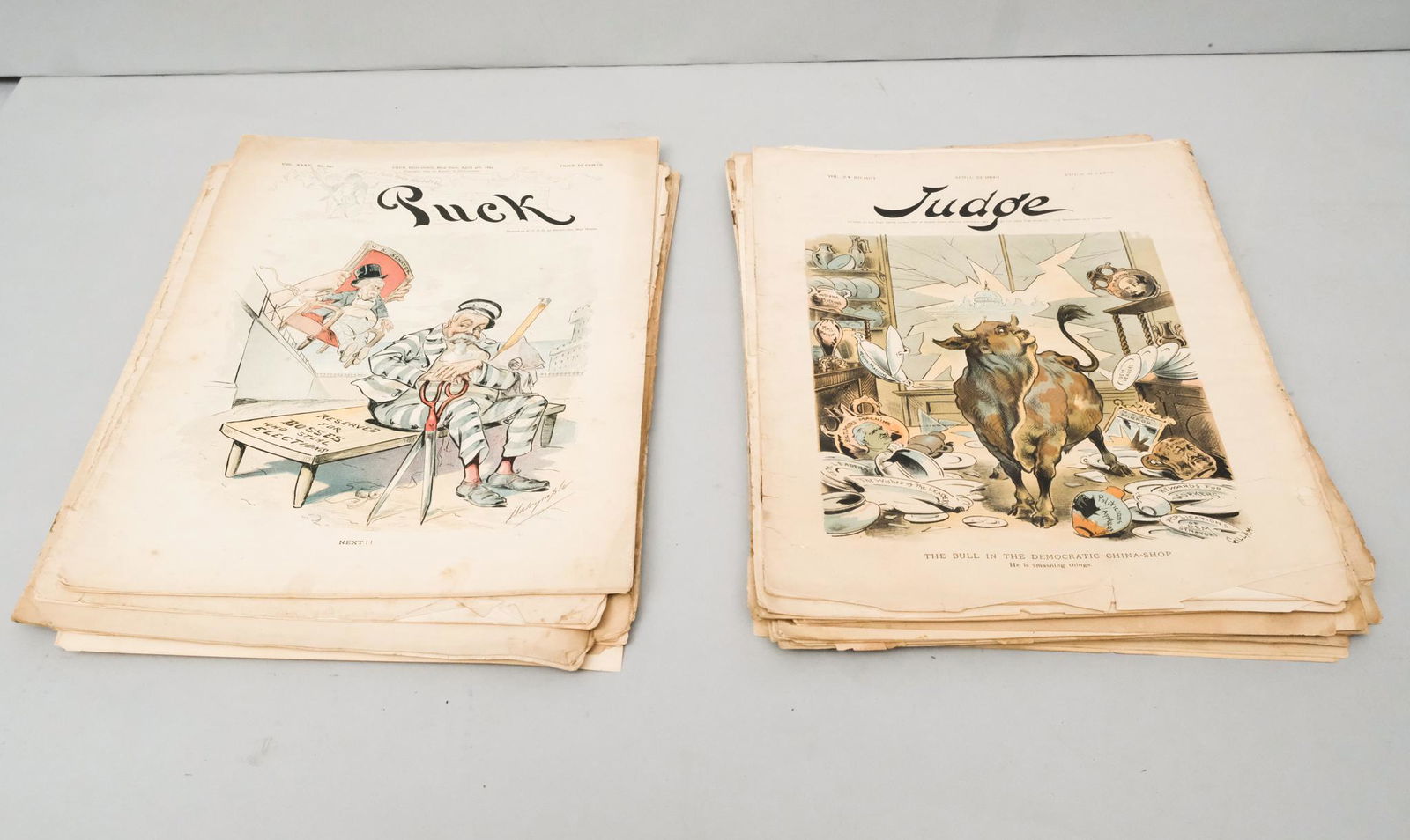 Over 20 Issues of Puck & Judge Magazines 1890-97 (1 of 12)
