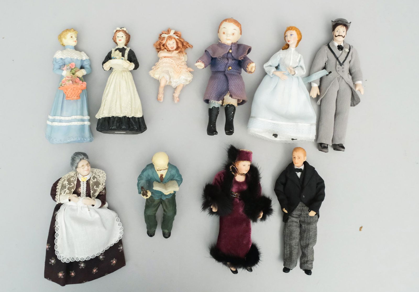 Lot of Resin, Porcelain Dolls & Kurt S. Adler Doll (1 of 6)