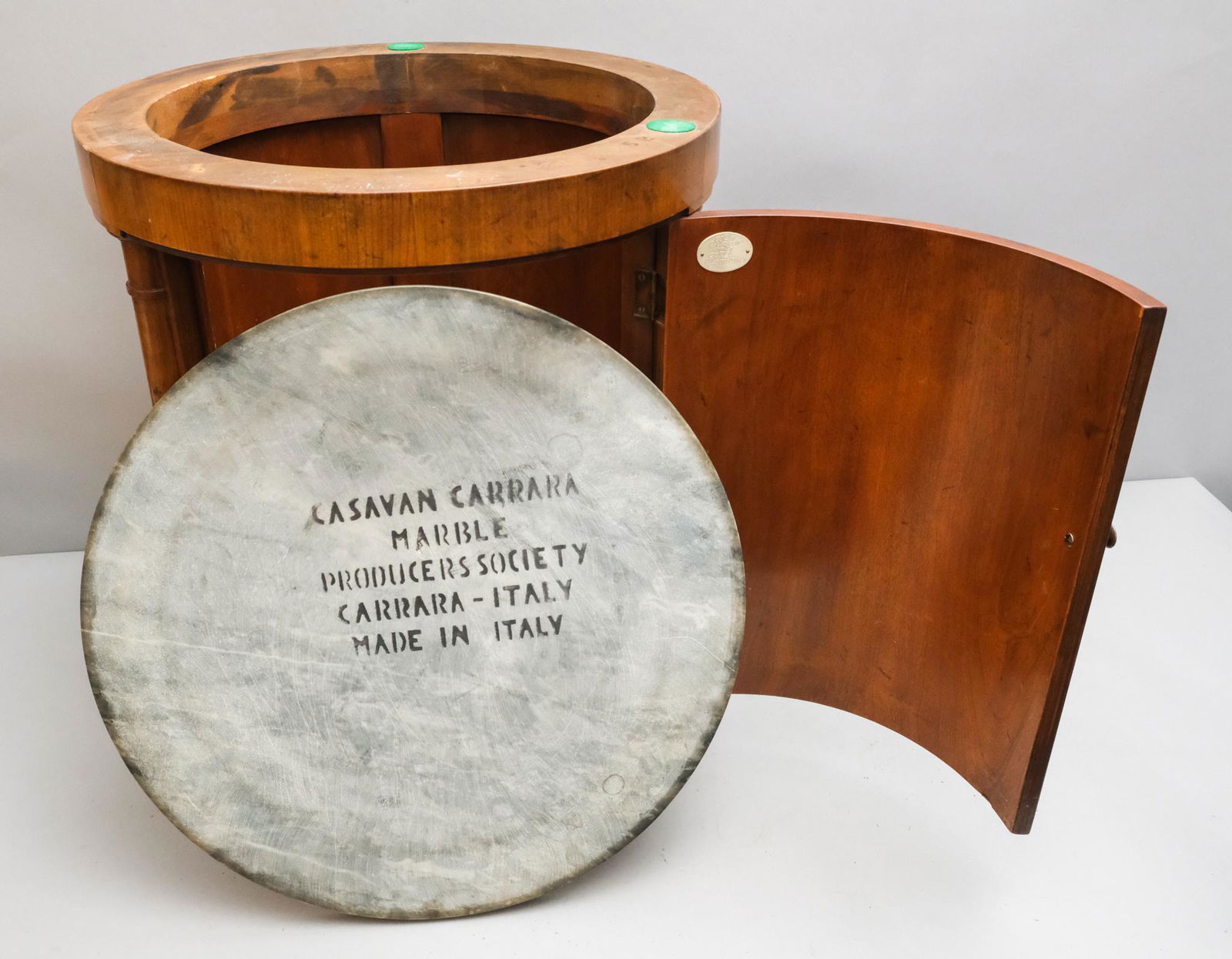 Baker Drum Table with Italian Carrara Marble Top (1 of 14)